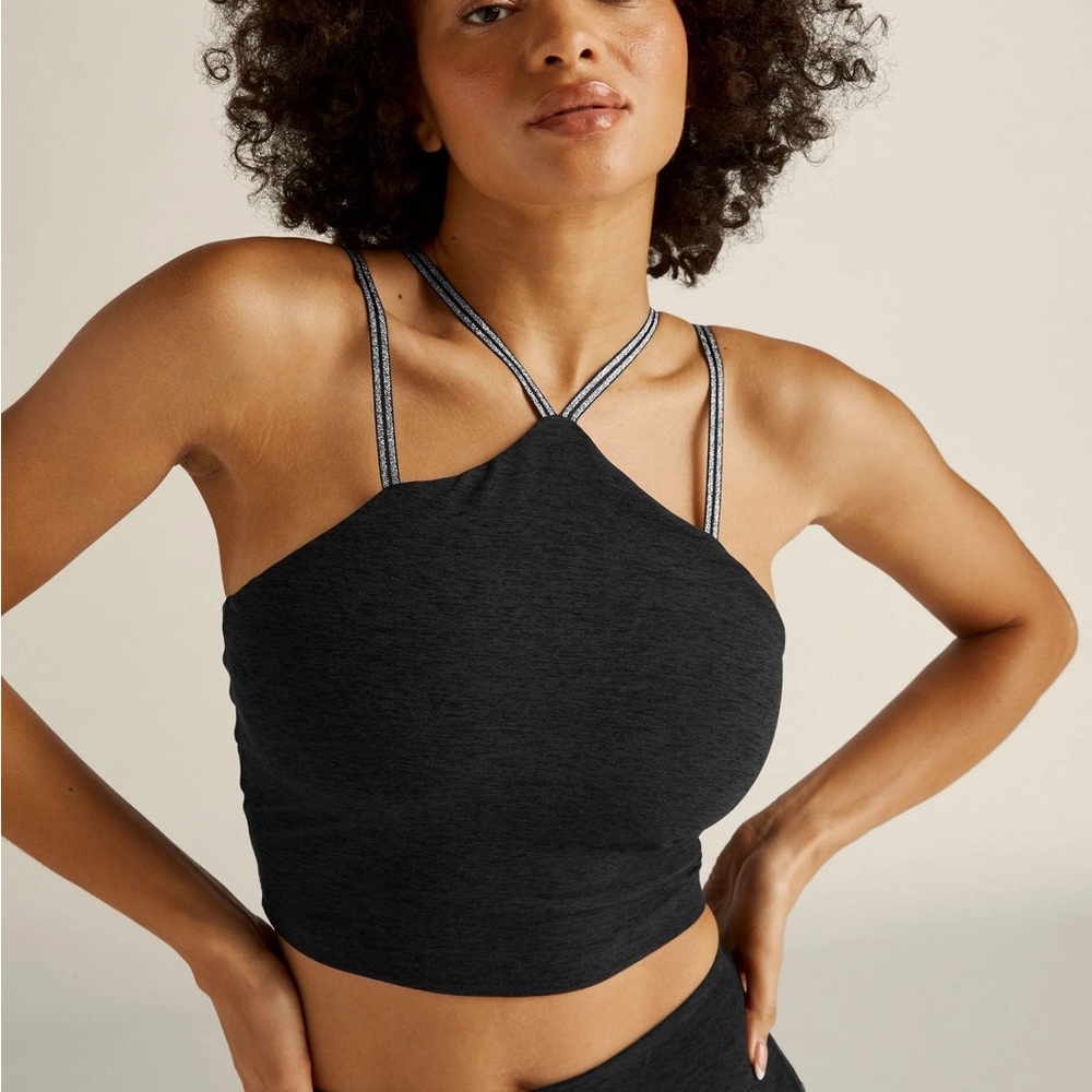 Spacedye Shine On Cropped Tank - Darkest Night
